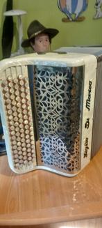 Accordéon, Muziek en Instrumenten, Accordeons, Ophalen, Knopaccordeon, 120-bas, Met riemen