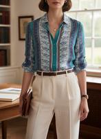 Hemdje massimo dutti, Kleding | Dames, Ophalen of Verzenden, Zo goed als nieuw, Maat 36 (S), Blauw