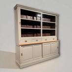 Buffetkast teakhout taupe – Landelijke vitrinekast met schui, Huis en Inrichting, Kasten | Buffetkasten, Ophalen of Verzenden