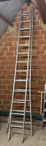Dubbele aluminium ladder 3,5m, Doe-het-zelf en Bouw, Ophalen, Zo goed als nieuw, Ladder, Opvouwbaar of Inschuifbaar