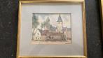 M. Vergucht Aquarel vermoedelijk kerk van Herzele, Ophalen