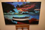Landscape Kayak Painting,by Joky Kamo, Antiquités & Art, Enlèvement