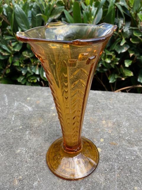 VASE ART DÉCO MARRON TCHÉCOSLOVAQUIE., Antiquités & Art, Antiquités | Vases, Enlèvement ou Envoi