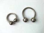 2 barbells circulaires pour piercings en acier chirurgical, Handtassen en Accessoires, Piercings, Ophalen of Verzenden, Gebruikt