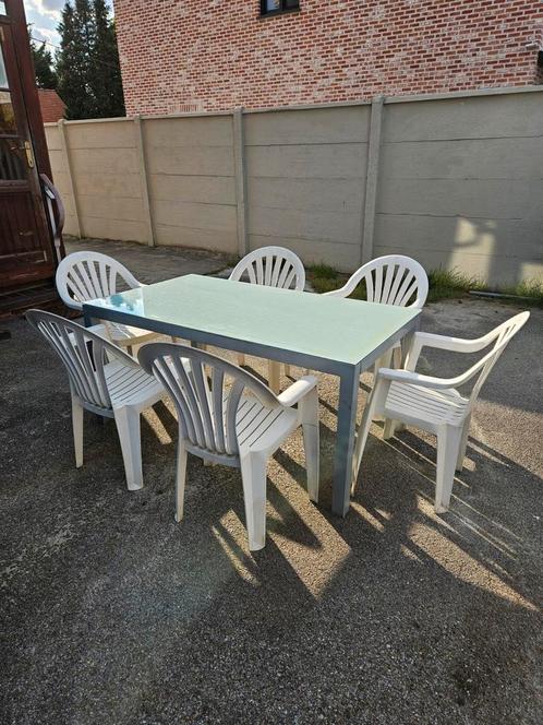Tuinset Inclusief 1 tuintafel + 6 tuinstoelen voor 100 euro, Tuin en Terras, Tuinmeubel-accessoires, Gebruikt, Ophalen