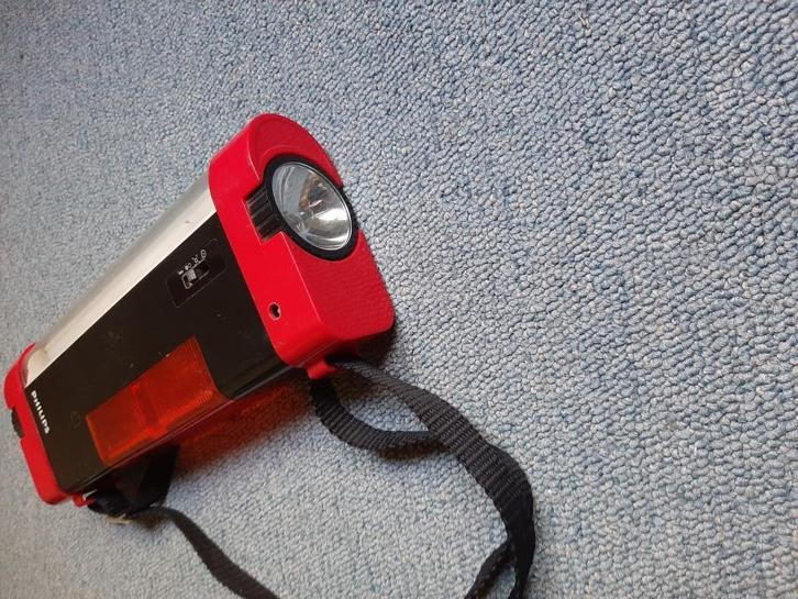 Philips Retro noodlamp met 3 functies Vintage, Caravans en Kamperen, Zaklampen, Gebruikt, Batterij, Ophalen of Verzenden