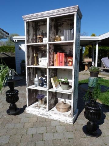 Cottage houten vakken rek, Huis en Inrichting, Woonaccessoires | Etagères, Ophalen, Gebruikt