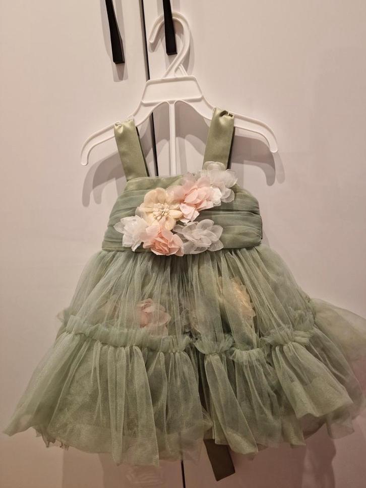 Feestelijke babyjurk met tule en bloemen – maat ca. 74/80 (, Kinderen en Baby's, Kinderkleding | Maat 104, Ophalen