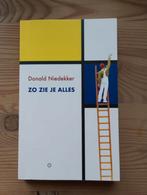 Donald Niedekker - Zo zie je alles, Boeken, Nieuw, Ophalen of Verzenden, Donald Niedekker