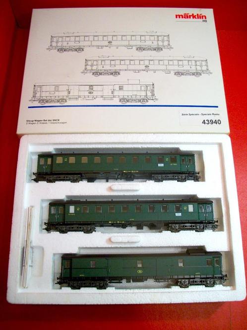 Coffret Voitures SNCB 2 ème classe MÄRKLIN 43940 - SPECIAL, Hobby & Loisirs créatifs, Trains miniatures | HO, Comme neuf, Wagon