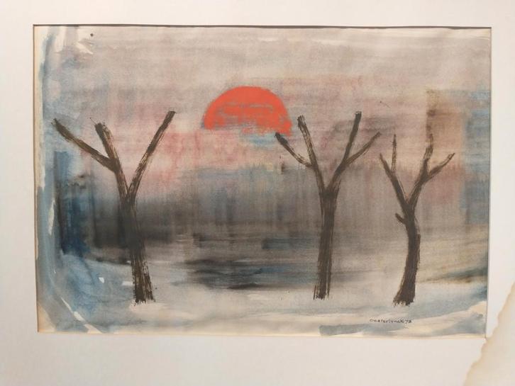 Jean Oosterlynck - werk op papier- 1973, Antiek en Kunst, Kunst | Tekeningen en Fotografie, Ophalen