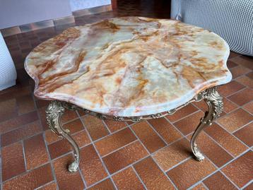 Maginfique table basse avec plateau en marbre, Ancien, Rond, 50 à 100 cm, Comme neuf
