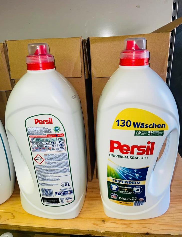 Ariel, Persil lessive 6 litres -130 doses LIVRAISON possible, Maison & Meubles, Produits de nettoyage, Enlèvement ou Envoi