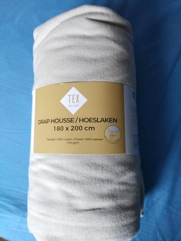 draps housse flanelle 180X200, Neuf, Drap-housse ou Taie d'oreiller, Beige, Enlèvement