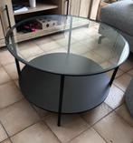 Ikea vittsjoe salontafel zwartbruin glas 75 cm, Ophalen, 50 tot 100 cm, Glas, Rond