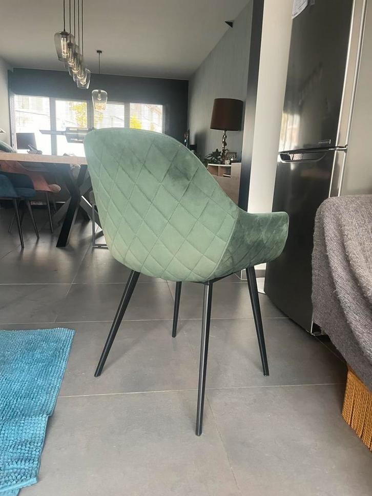 Stoelen en zitbank van bij Goosens wonen, Huis en Inrichting, Stoelen, Zo goed als nieuw, Stof, Zwart, Ophalen