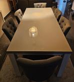 Eettafel voor 6 tot 10 pers van eik, Eikenhout, Zo goed als nieuw, Vijf personen of meer, 150 tot 200 cm