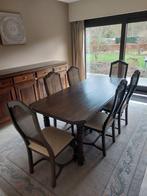 antieke eettafel met zes stoelen, Huis en Inrichting, Complete eetkamers, Gebruikt, Ophalen