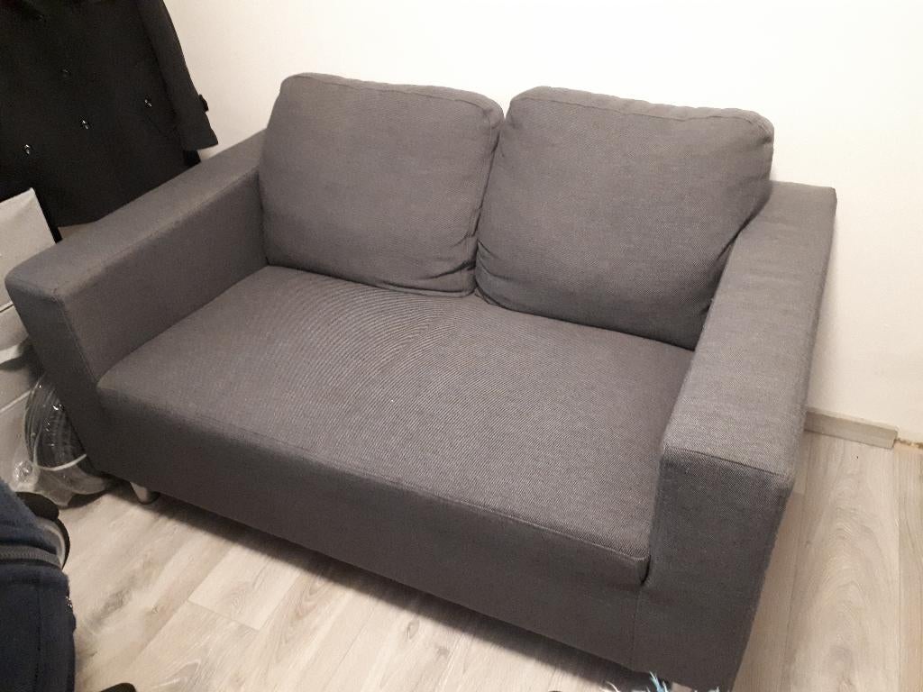 Canapé 2 places, 75 à 100 cm, Tissu Classique Gris, Moins de 150 cm, Banc droit