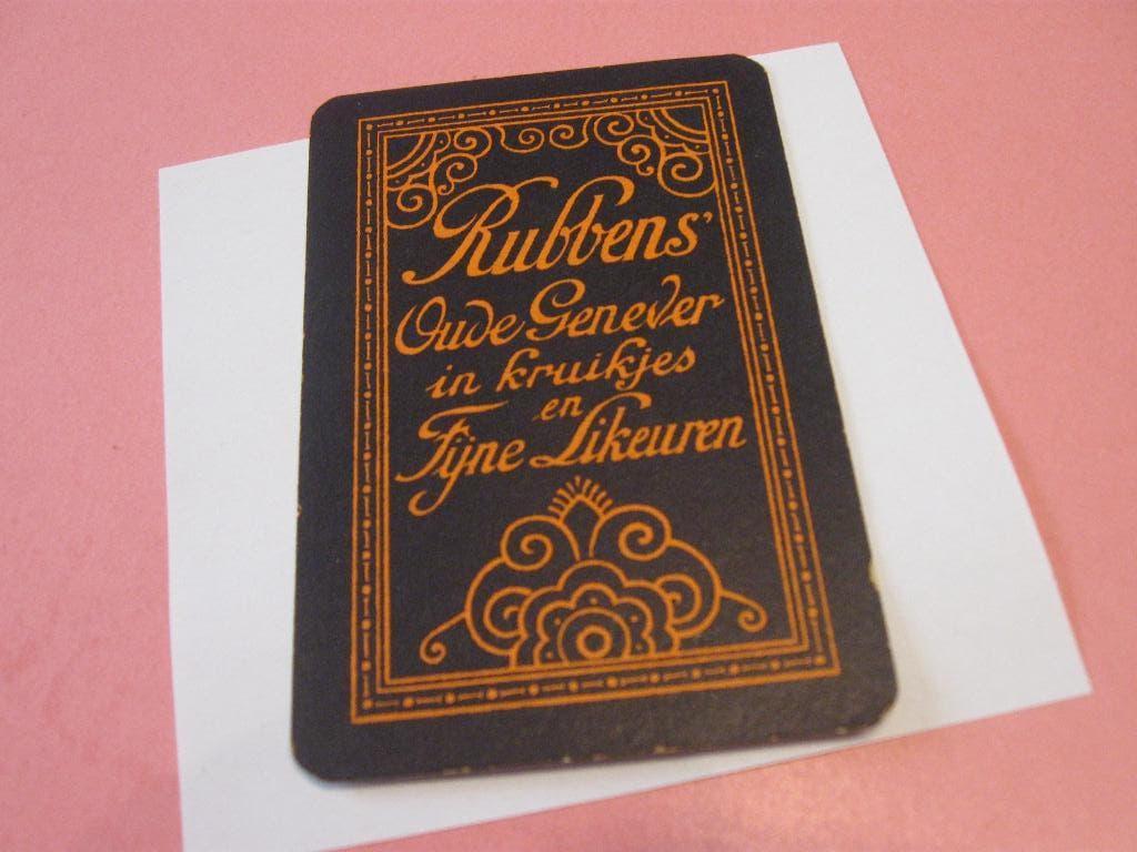 Oude losse speelkaart Genever Rubbens , Zele (32), Ophalen of Verzenden, Zo goed als nieuw, Speelkaart(en)