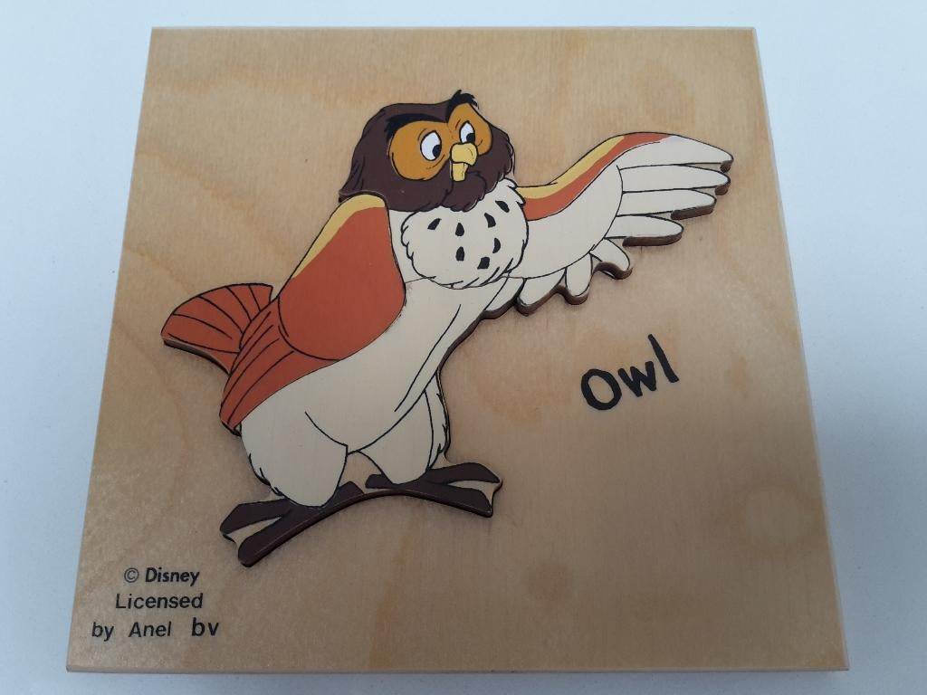 Houten puzzel Owl / Uil, Winnie the Pooh, Disney, 3 stukjes, Collections, Jouets, Enlèvement ou Envoi, Comme neuf