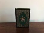 Oud blik blikken doos “ spaarpot “ in boek vorm boekvorm, Ophalen of Verzenden, Gebruikt