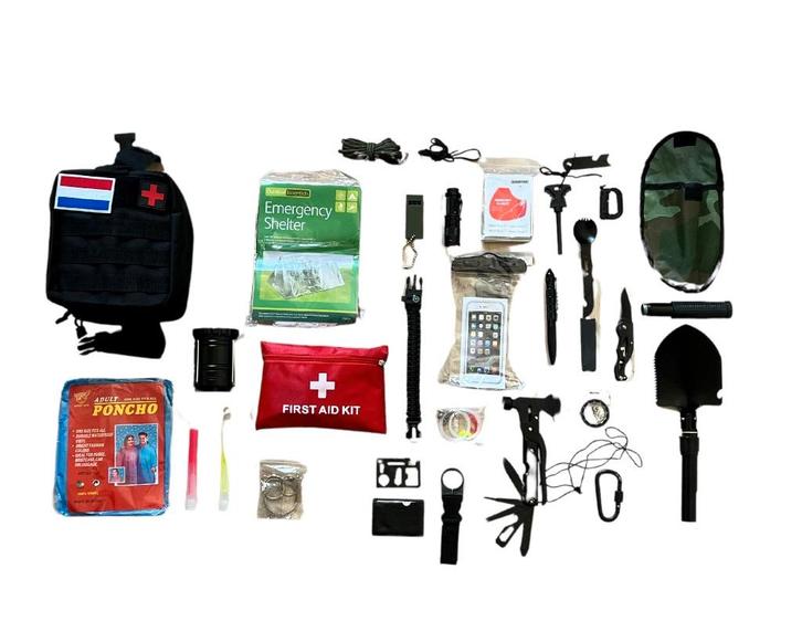 Kampeer alles-in-1-pakket noodpakket voor op reis zwart, Caravanes & Camping, Accessoires de camping, Neuf, Enlèvement ou Envoi