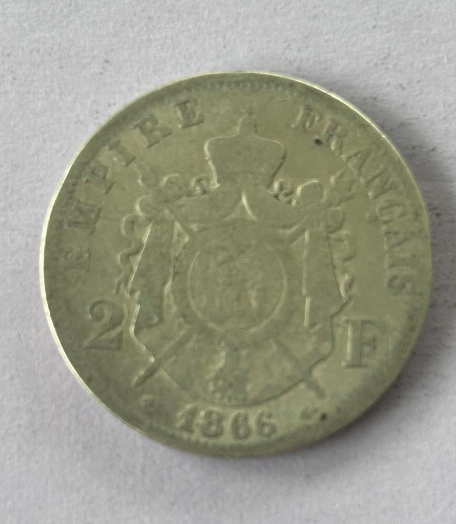 2 Fr France Napoléon III 1866 BB, Enlèvement ou Envoi, France, Monnaie en vrac, Argent