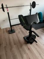 Tunturi benchbank incl 50kg gewichten, Sport en Fitness, Ophalen, Zo goed als nieuw