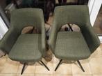 2 fauteuils pivotants métal noir et tissu vert, Neuf, Tissus, Moins de 75 cm, Enlèvement
