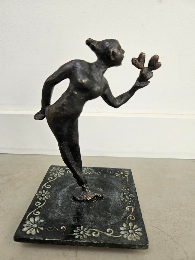 Vintage Bronzen beeld "Dansende Liefde", Antiek en Kunst, Antiek | Brons en Koper, Ophalen of Verzenden