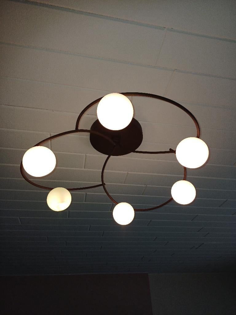 Plafonnier et lampe suspendue, Enlèvement, Comme neuf, Verre, Vrij modern