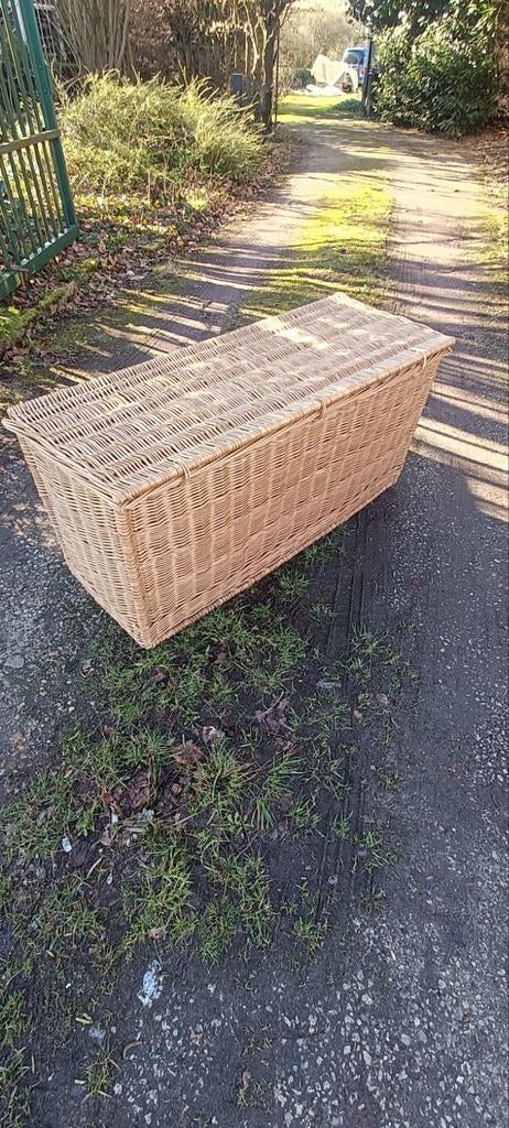 Vintage rotan / rieten opbergkist, Huis en Inrichting, Ophalen