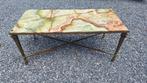 Table Basse d'Exception - Plateau Onyx & Piétement Laiton St, Antiquités & Art, Enlèvement