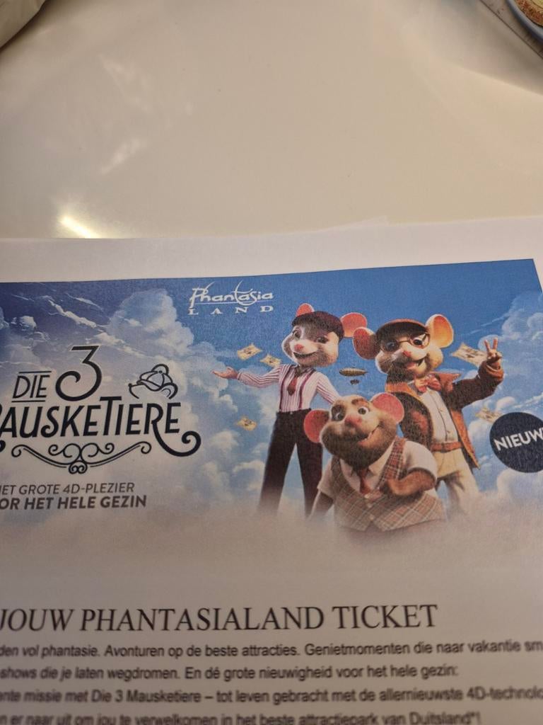 Ticket phantasialand +12jaar voor zaterdag 2mei 2026