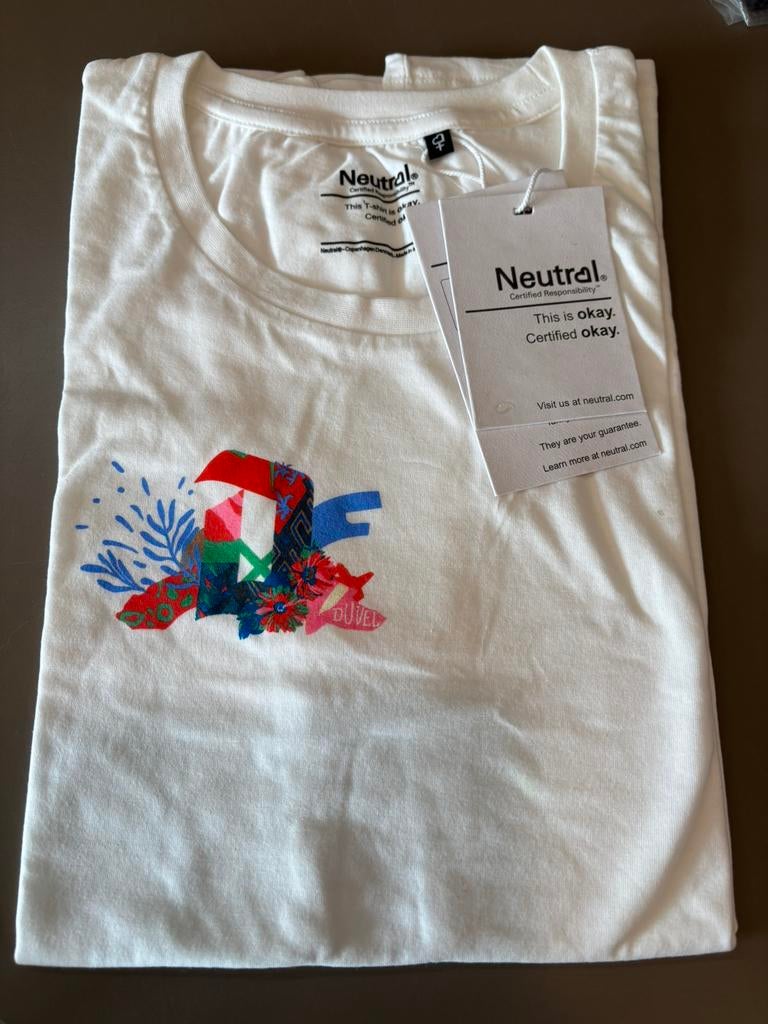 Duvel T-shirt dames maat L, Manches courtes, Enlèvement, Blanc, Taille 42/44 (L)