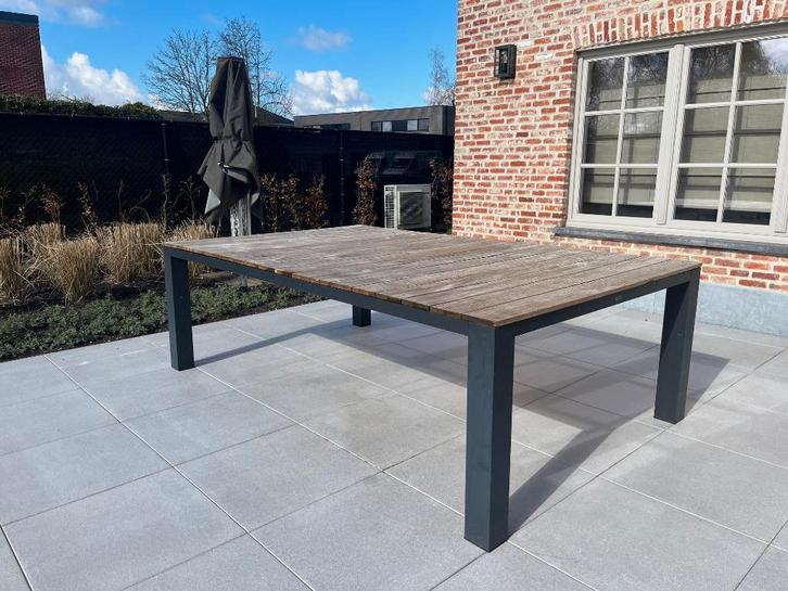 Grote tuintafel - 10 personen - 148cm B x 240cm L, Jardin & Terrasse, Tables de jardin, Utilisé, Rectangulaire, Aluminium, Enlèvement