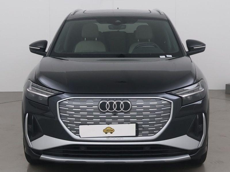 Audi Q4 e-tron 82 kwh 40 s line 204 AT, Auto's, Audi, Automaat, Gebruikt, Zwart, Overige bekleding