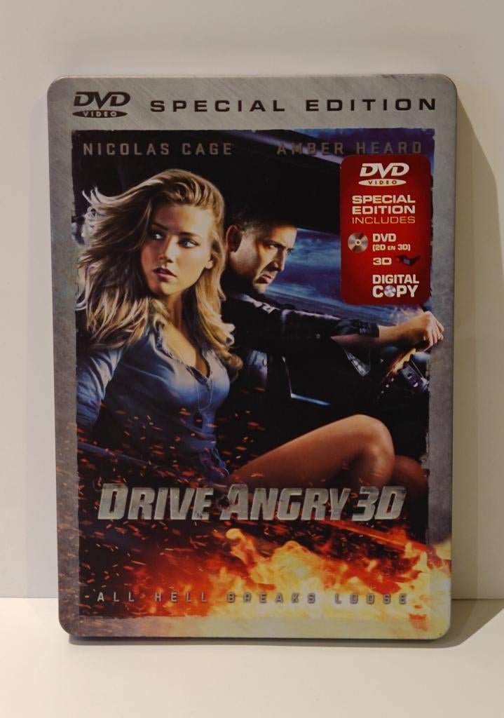 Drive Angry 3D Special Edition DVD + 3D‑brillen Cage Heard, Alle leeftijden, Boxset, Actie, Ophalen of Verzenden