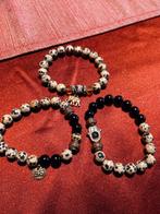 Spiritule armbanden in echte edelstenen. Zwart met grijs., Handtassen en Accessoires, Armbanden, Ophalen of Verzenden, Zwart