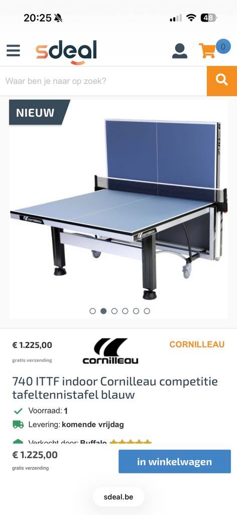 Table de ping pong pro 740 indoor, Sports & Fitness, Enlèvement, Comme neuf