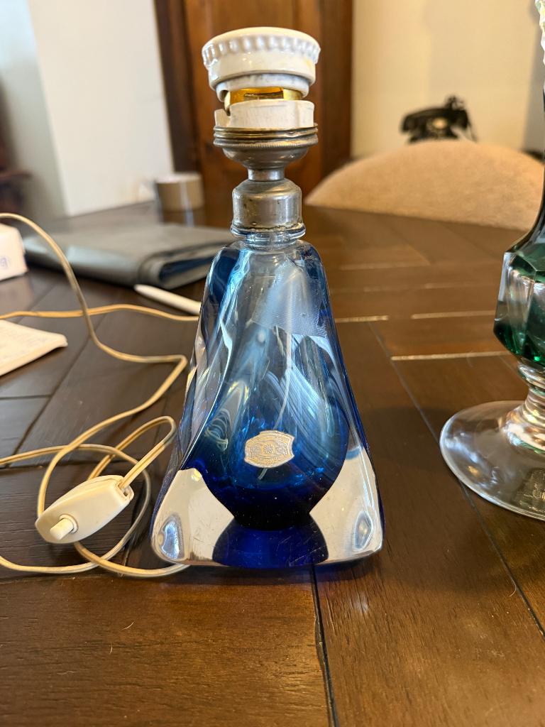 Socle de lampadaires Lampe Cristal Val St Lambert, Antiquités & Art, Enlèvement ou Envoi