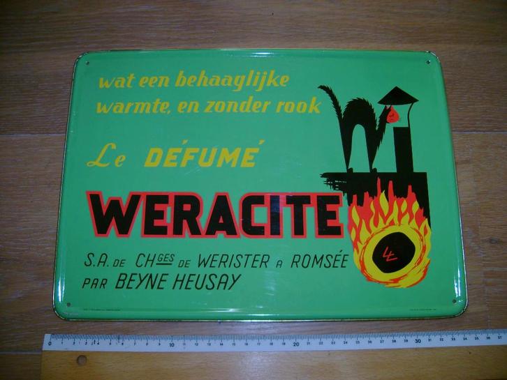 reclamebord steenkool WERACITE, Verzamelen, Merken en Reclamevoorwerpen, Zo goed als nieuw, Reclamebord, Ophalen of Verzenden