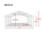 Tente PVC 8 x 12 m PROFESSIONAL XXL-3 m BLANCHE,PVC 550 g/m², Jardin & Terrasse, Tonnelles, Tente de réception, Pliable, Comme neuf