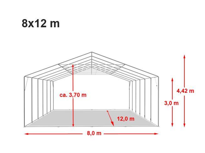 PVC tent 8x12m PROFESSIONAL XXL - 3m | WIT | PVC 550gr/m, Tuin en Terras, Partytenten, Zo goed als nieuw, Partytent, 2 meter of meer