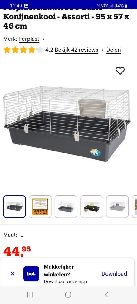 Konijnenhokje. 3 beschikbaar. Heel goede staat, Ophalen