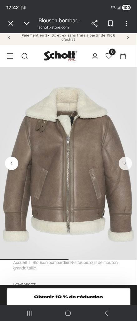 Blouson schott bombardier original., Vêtements | Hommes, Grandes tailles, Neuf, Veste ou Manteau, Autres couleurs, Enlèvement