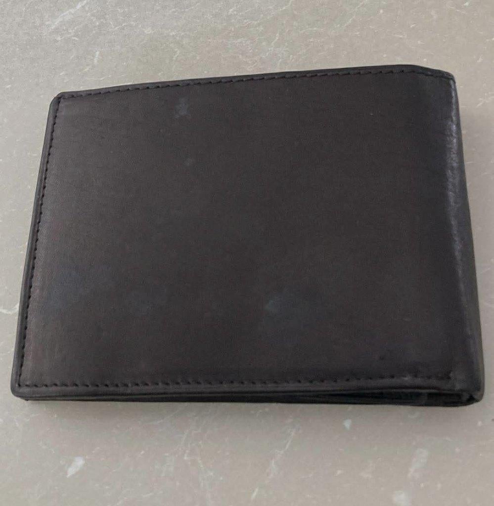 Lederen portefeuille (heren), Zwart, Nieuw, Leder, Ophalen