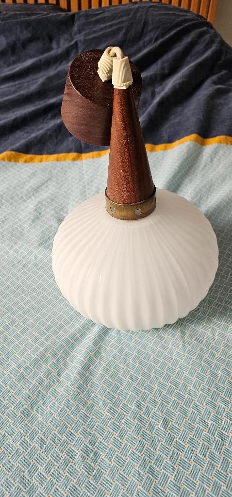 lampe suspension Louis Kalff, Huis en Inrichting, Lampen | Tafellampen, Zo goed als nieuw, Hout, Ophalen