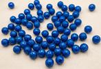 lot kralen blauw frosted patroon 8mm +- 73, Ophalen of Verzenden, Nieuw, Kraal